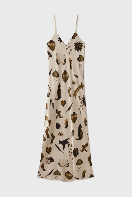 90S SLIP DRESS MIRACLES HAZELNUT