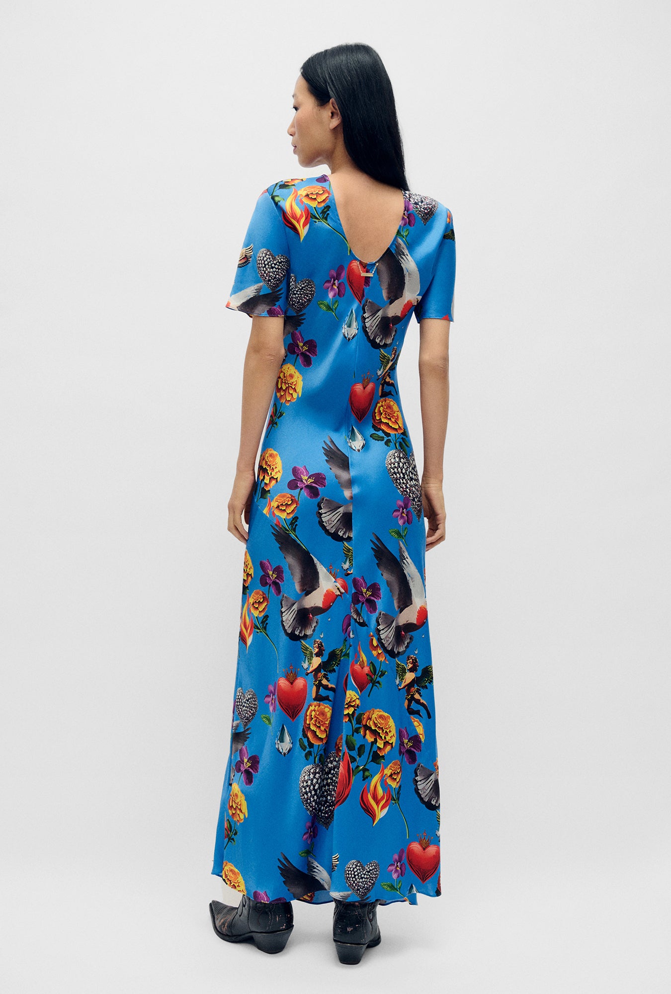SHORT SLEEVE BIAS DRESS DEARLY BELOVED MIRAGE